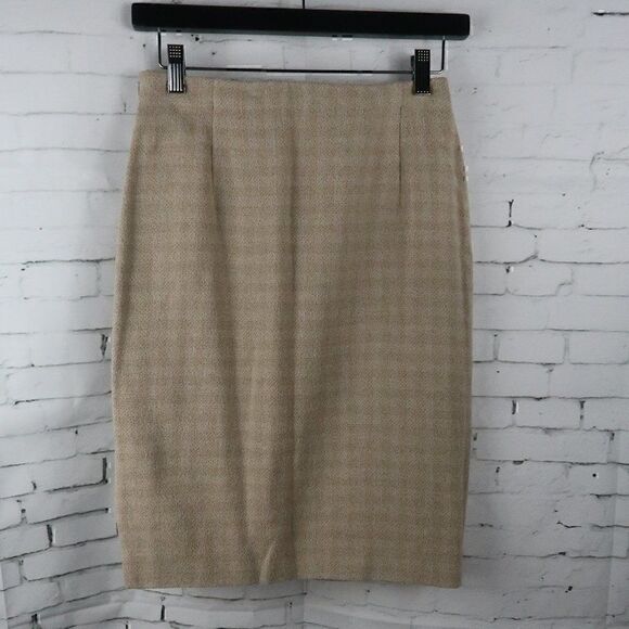 GEORGIO ARMANI VESTIMENTA SPA VINTAGE TAN KHAKI BUSINESS SKIRT WOMENS SIZE EU 38 - Picture 1 of 10